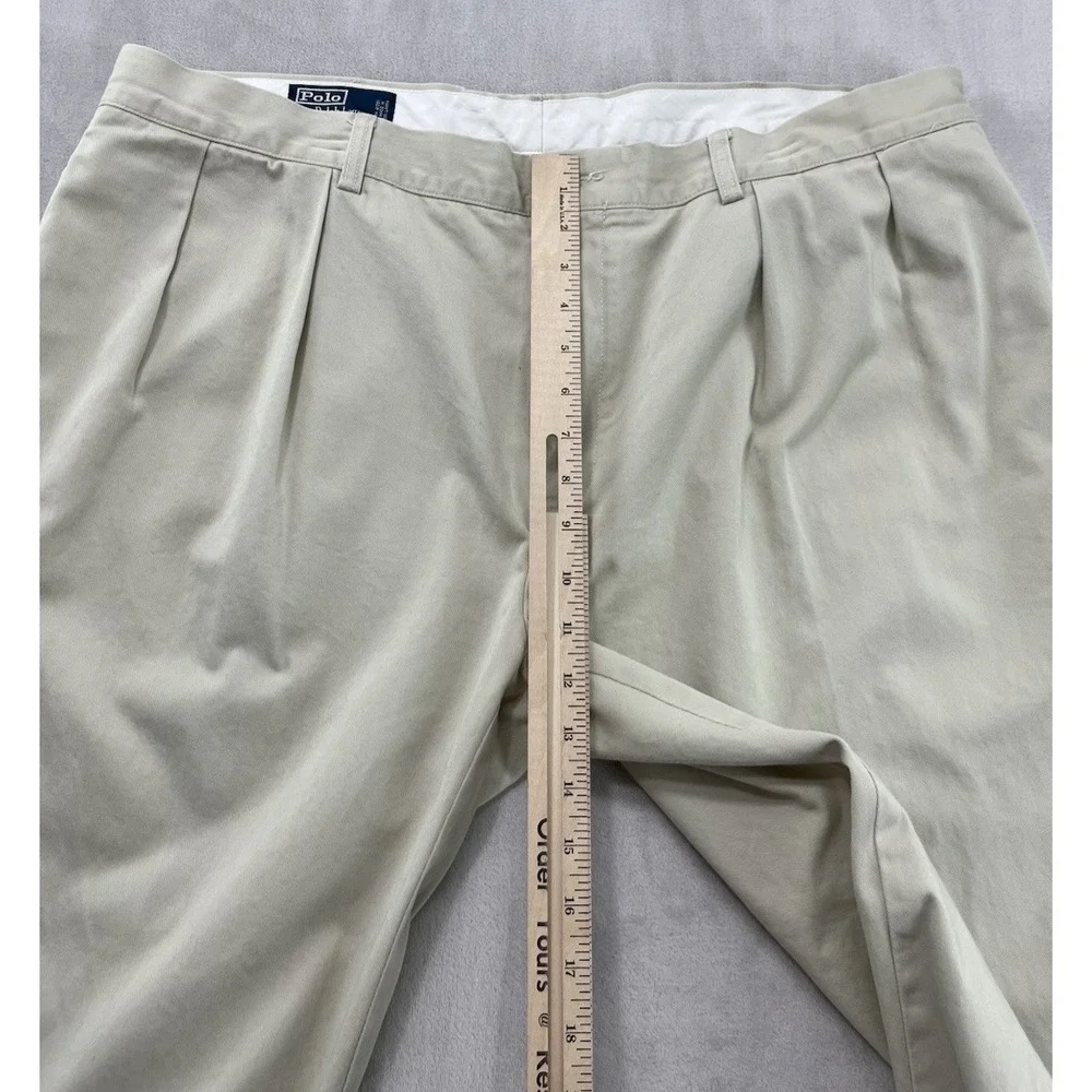 VTG Polo Ralph Lauren Ethan Pants Men 42x30 Khakis Pleated Twill Cotton Trouser